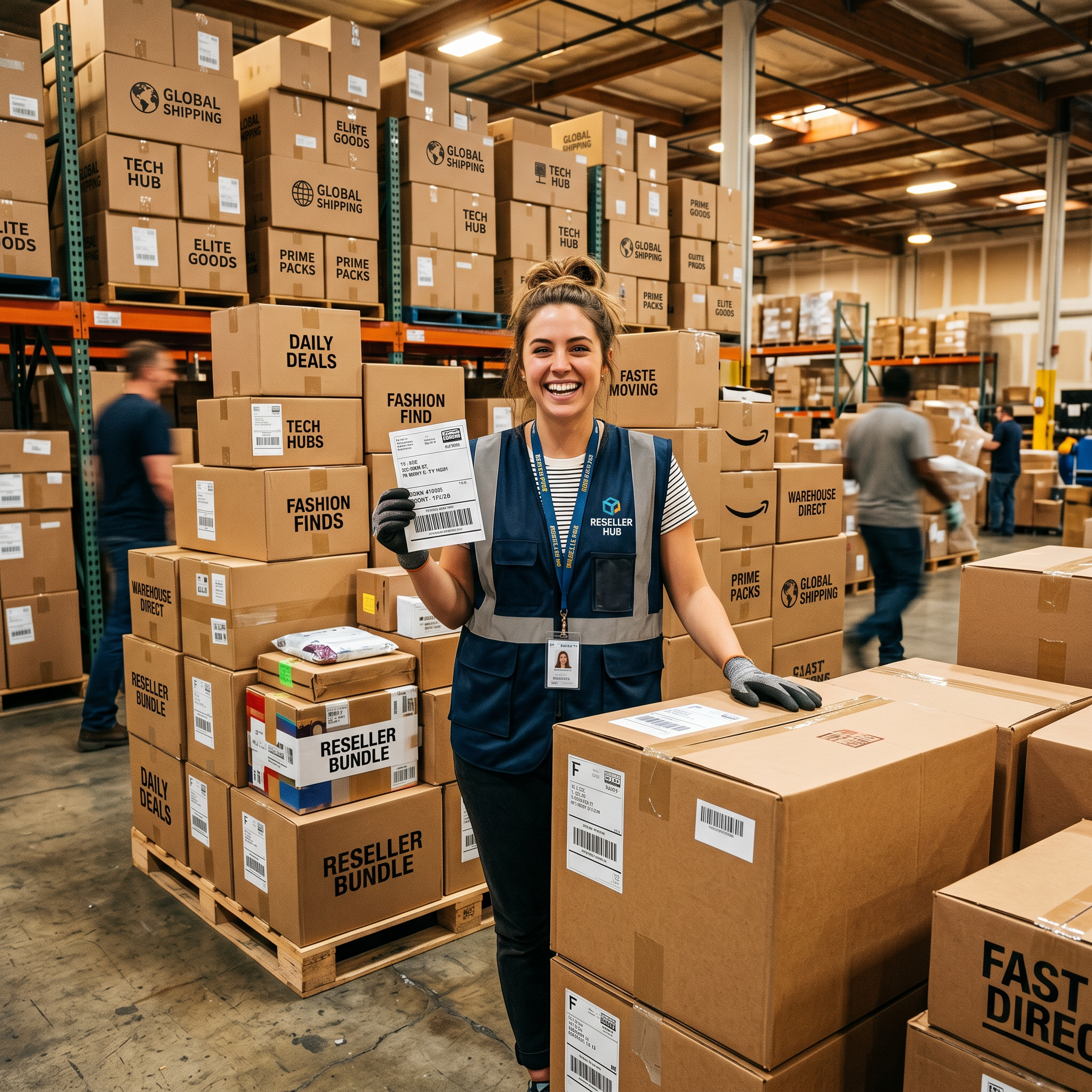Warehouse worker with reseller bundles